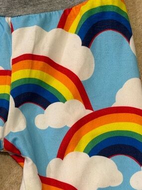 Rainbow Cloud Print Leggings - Bright Multicolor